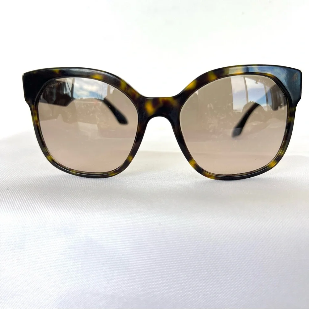 PRADA PR 10RSF-2AU3D0-57 Brown Gradient Lenses Cat Eye Havana Frame Sunglasses
